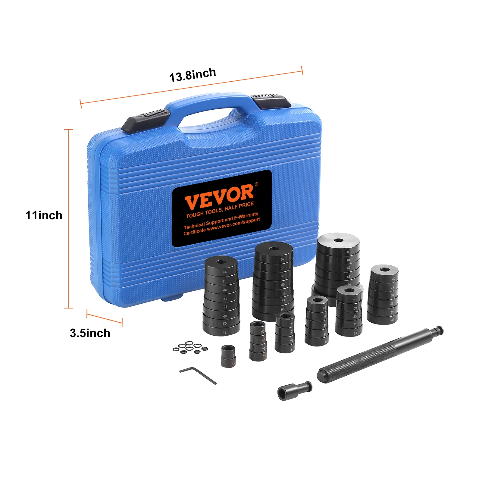 SucceBuy 52PCS Custom Bus Lager & Afdichting Driver Set Transmissie Wielas Lager Race Seal Driver Installer Remover 18-65mm