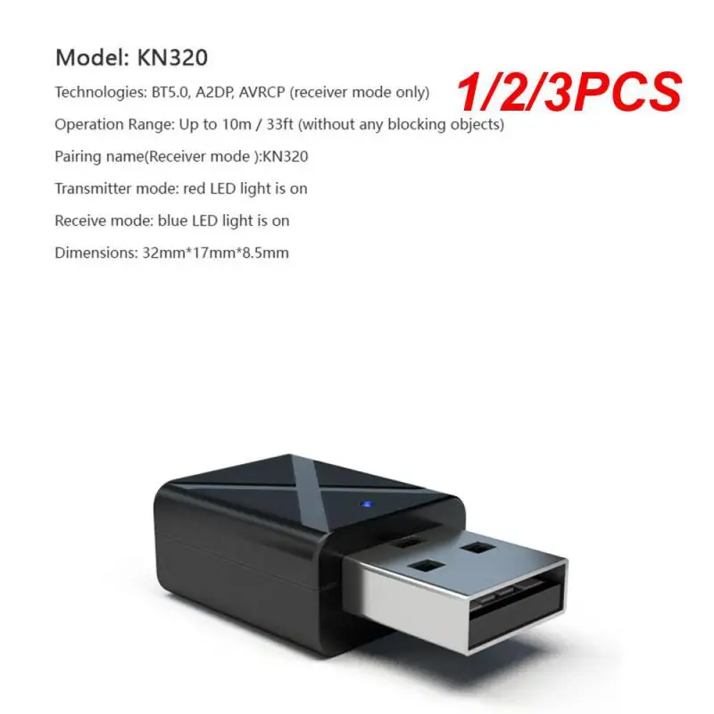 1/2/3PCS Audio Adapter Standard 5.0 Wireless Music Streaming Multi-device Compatibility Low Latency Sound Quality