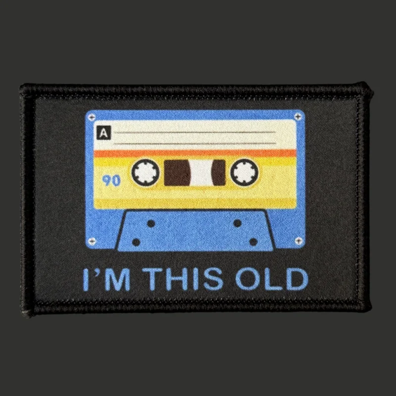 Parche táctico velcro frase I'm this old para brazo y ropa