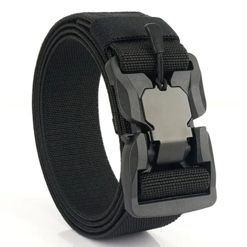 New Tactical Belt Magnetic Buckle Quick Release Elastic Belt Casual Nylon Tooling Training Belt Men's Trousers Belt YD881