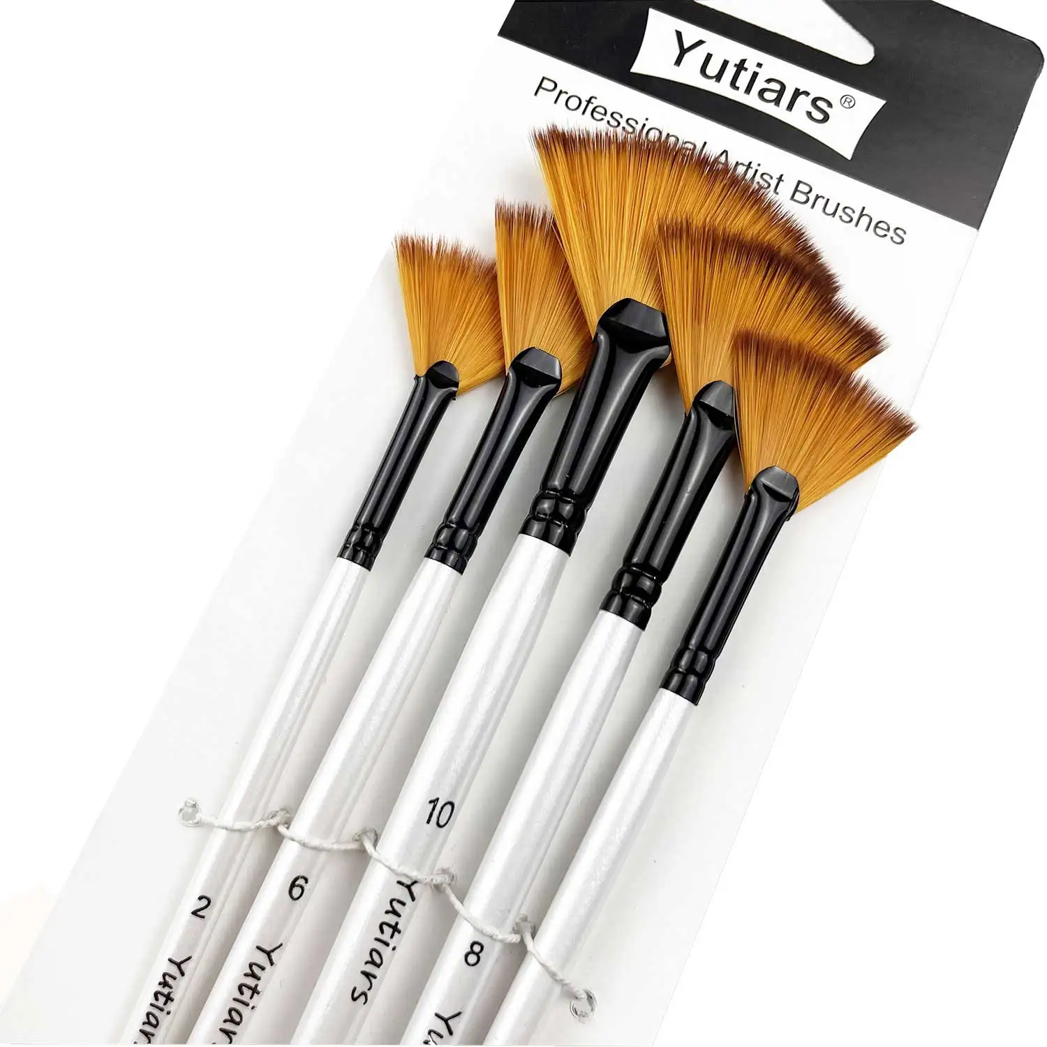 5 Pcs Fan Paint Brushes Set Acrylic Paint Brushes Set Professional Soft Anti-Shedding Nylon Hair Fan Paint Brush for Acrylic