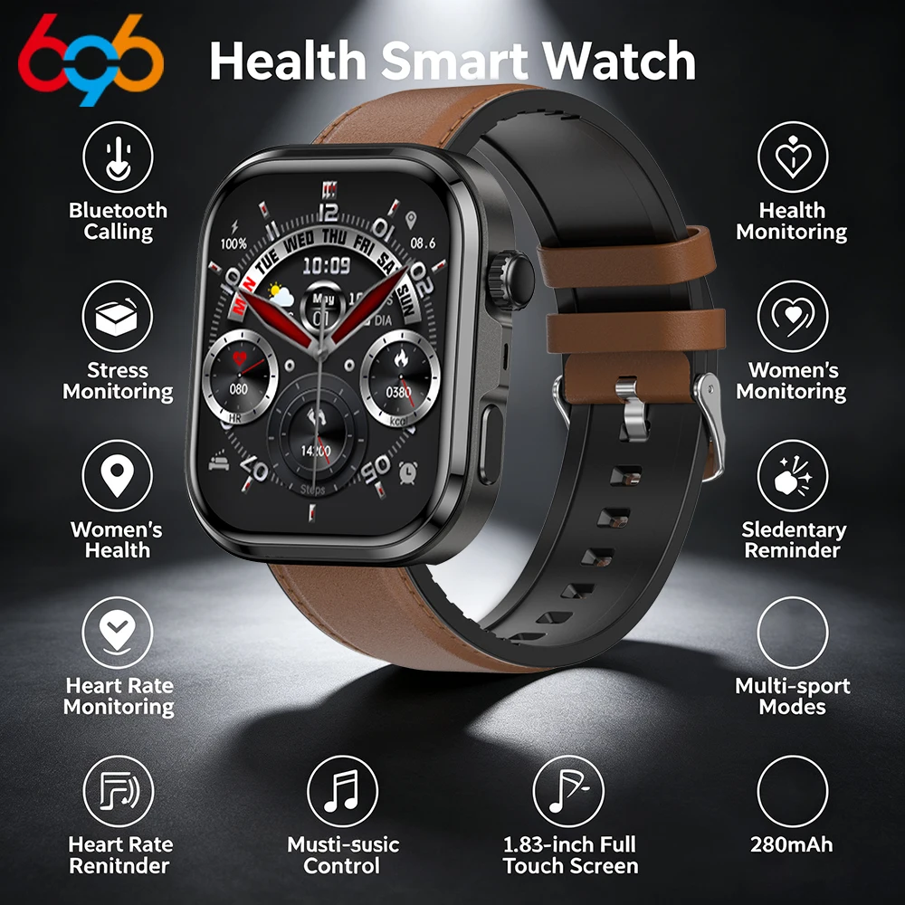 

7/24H Healthy Smart Watches Men Women Health Analysis Smartwatch Motion Tracking ECG+PPG Sleep Blue Tooth Call For IOS Android