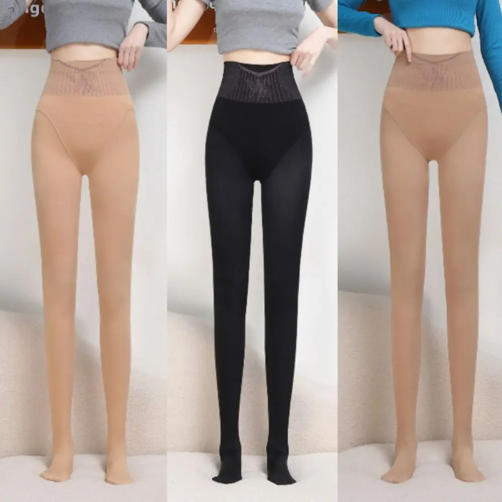 Women Realistic Bottoming Pants High Waist Abdominal Bare Leg Artifact Nude Color Pantyhose Dress Thin Tights