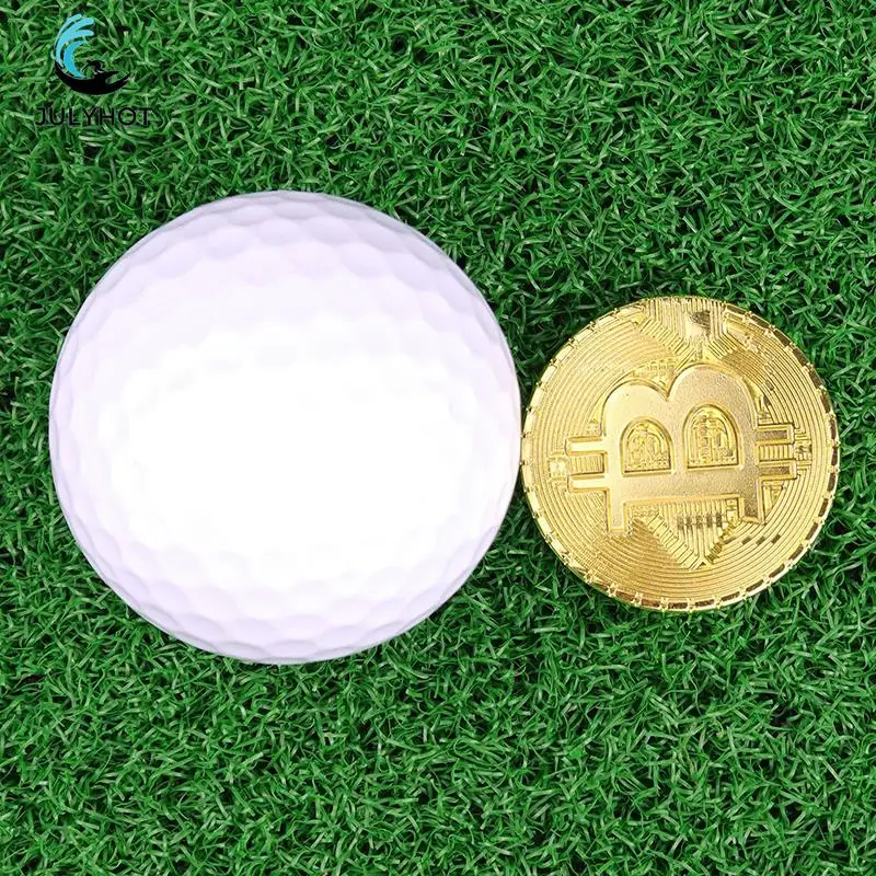 1 buah Aksesori Golf Mark topi klip penanda bola Set magnetik topi klip tanda Bitcoin berbentuk Golf tanda klip magnetik penanda topi