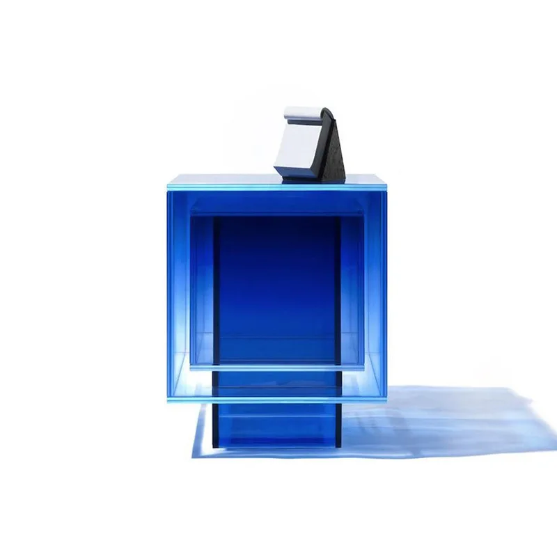 Acrylic coffee table Klein blue gradual change modern living room sofa corner a few real estate villa creative tea table