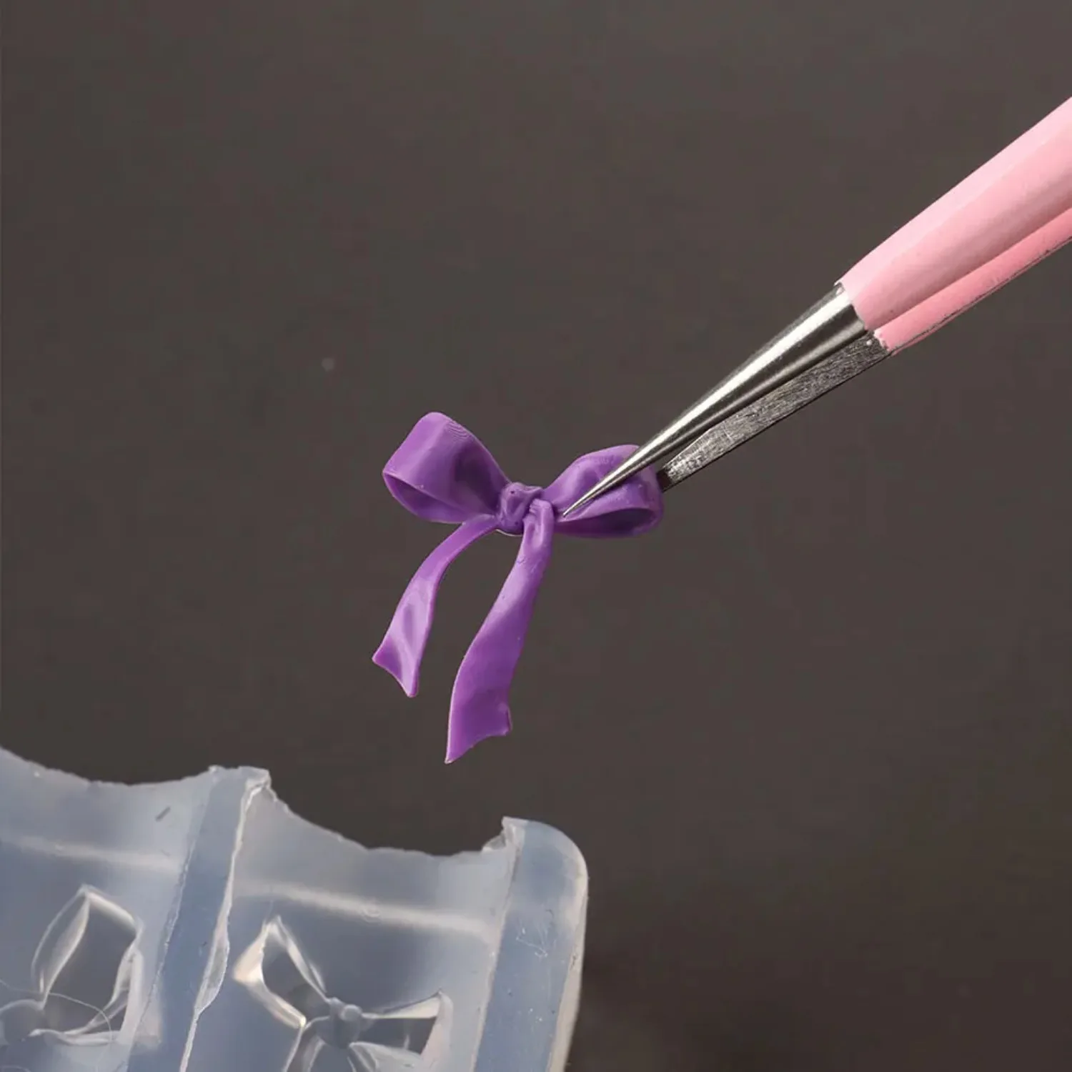 3D Schleifenknoten Silikon-Nagelmodell Ballettband-Nagelcharms Transparente Nagelschablone Schleifenknoten-Maniküre-Schablonenwerkzeug – Detail 5