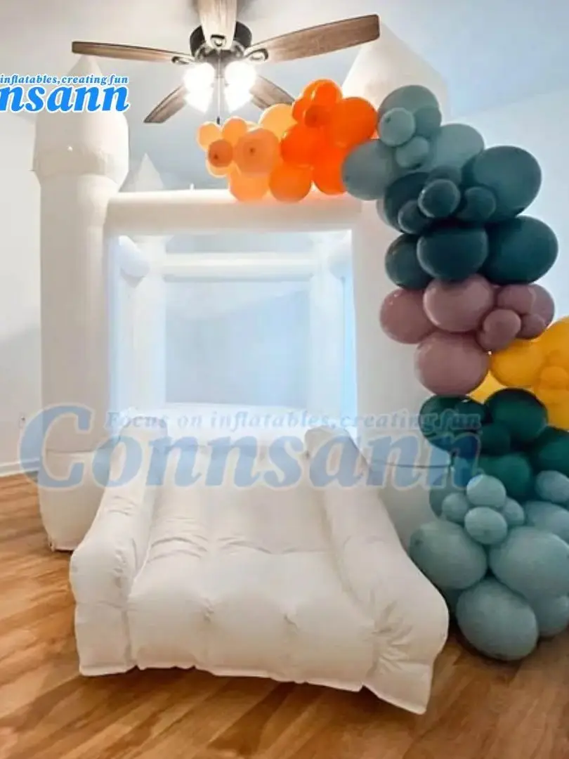 Connsann Inflatable White Bounce House for Kids  9FT x 7FT x 6FT  Perfect Fun for Birthday Parties and Outdoor Events
