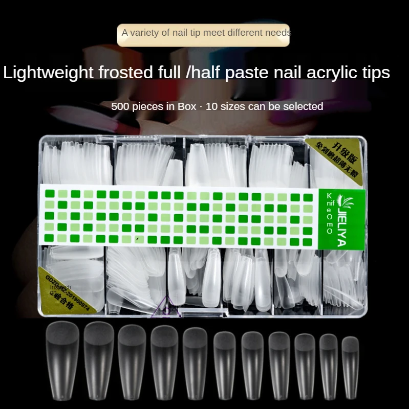 

500PCS/Pack False Nail Frosted Wearable Clear Natural Short/ Long Ultra Thin Waterdrop Press on Nails Art Tips Manicure Tool#HG1