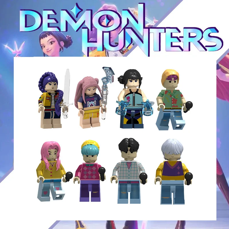 Hot KPop Demon Hunters A Group of Mini  Demon Hunters and Assemble Toy with Dolls Desktop Decoration Gift Christmas Gift