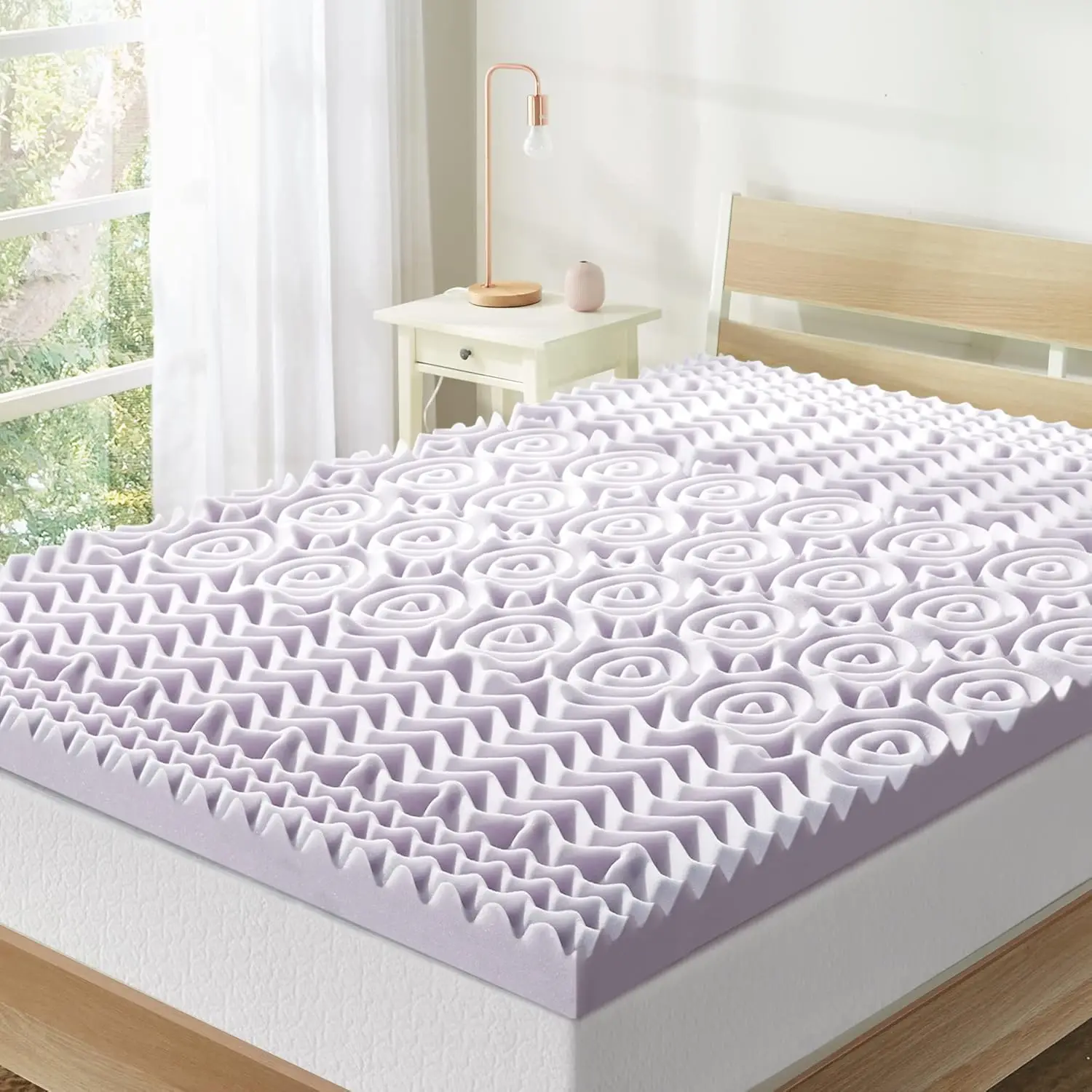 

3-Inch 5-Zone Memory Foam Mattress Topper with Lavender Infusion for Better Sleep, Twin Size