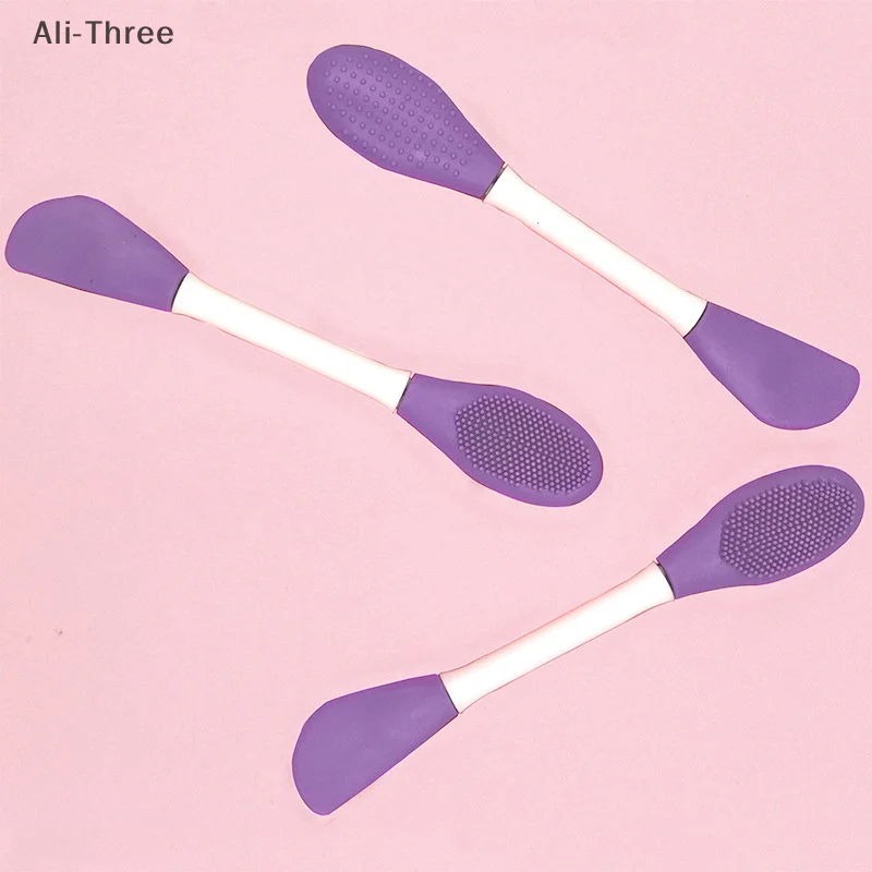 Cepillo de máscara de silicona de doble cabezal, cepillo de masaje limpio para lavado de cara, película de barro Facial, herramienta de película suave casera, cepillo especial