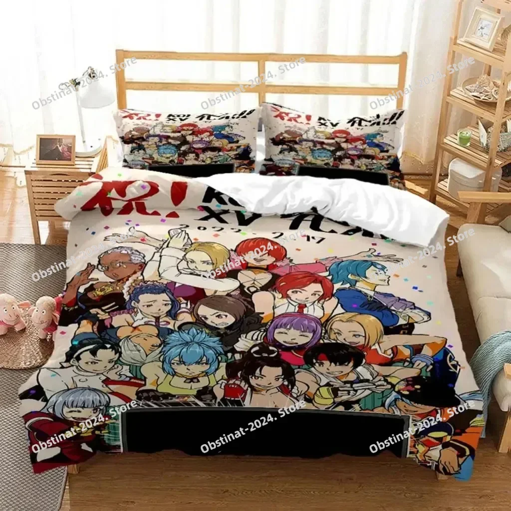 Anime King of Fighters KOF Bedding Set Printed Bed Set With Pillowcase Bed Duvet Cover Soft Single Double Queen Super King Size