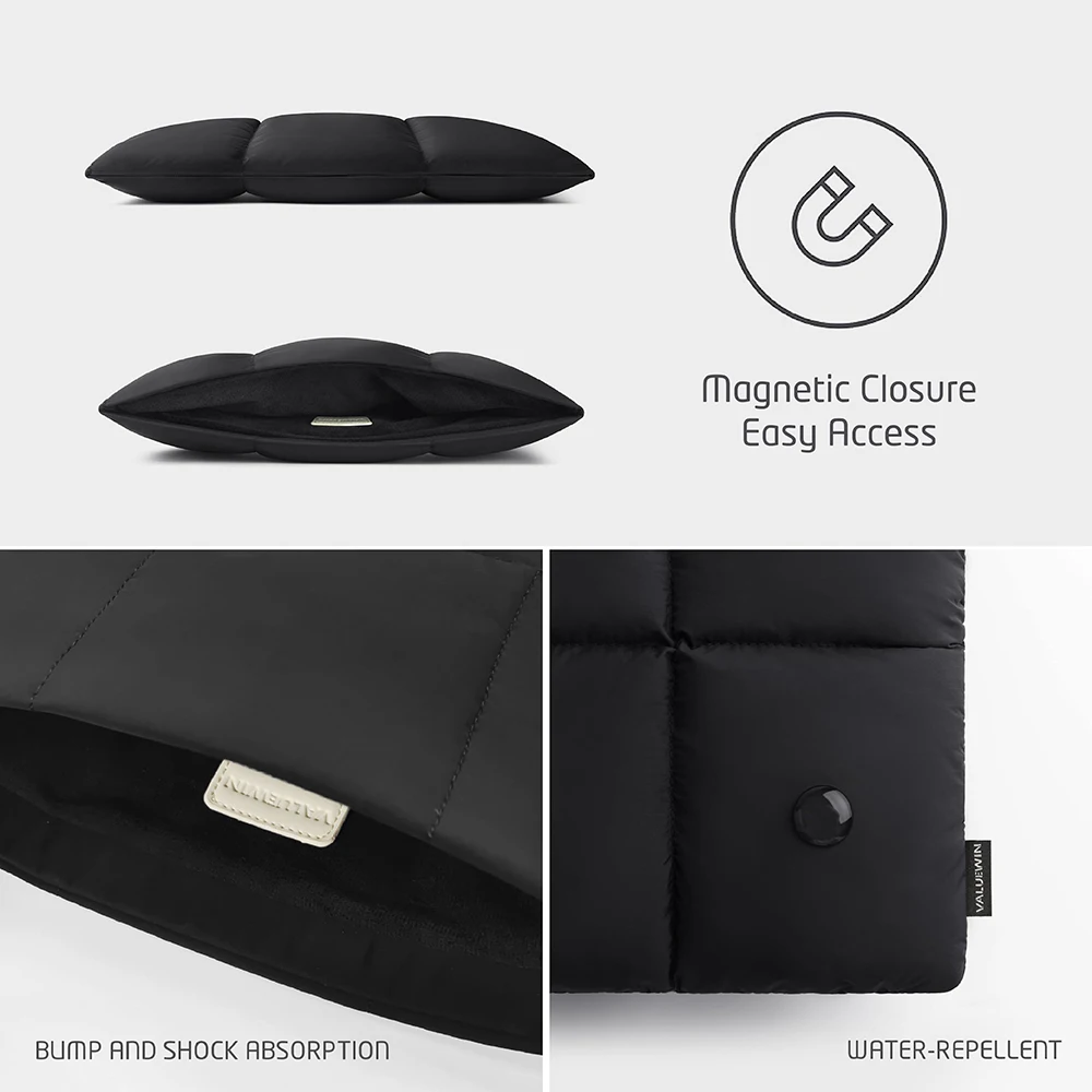 Comfyable Puffy Laptop Bag 13 14 15 Inch, For MacBook Air Xiaomi HP Shorkproof Resistant Ultra Light Fluffy Notebook Sleeve Case