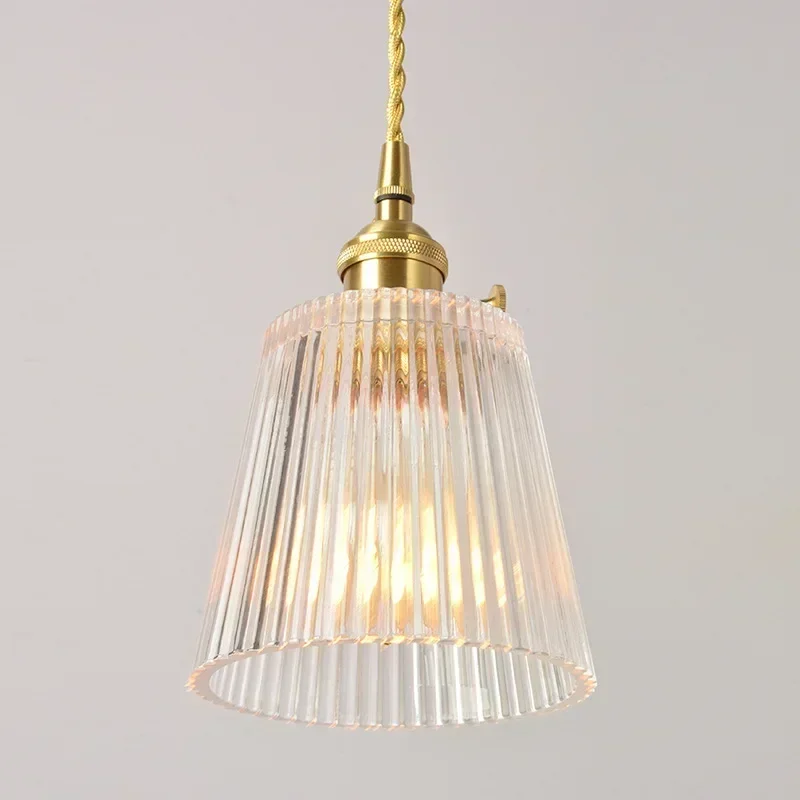 Vintage Noridc Stripe szklana lampa wisząca jadalnia kuchnia wisiorek w stylu retro światła dekoracja nocna do sypialni wisząca lampa