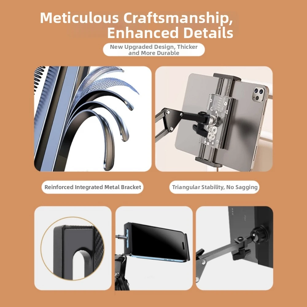 

Adjustable Bed Tablet Holder Rotatable Long Arm Lazy Bracket Clamp Metal Desktop Tablet Stand for 4.7-13" for iPad Mini Air Pro