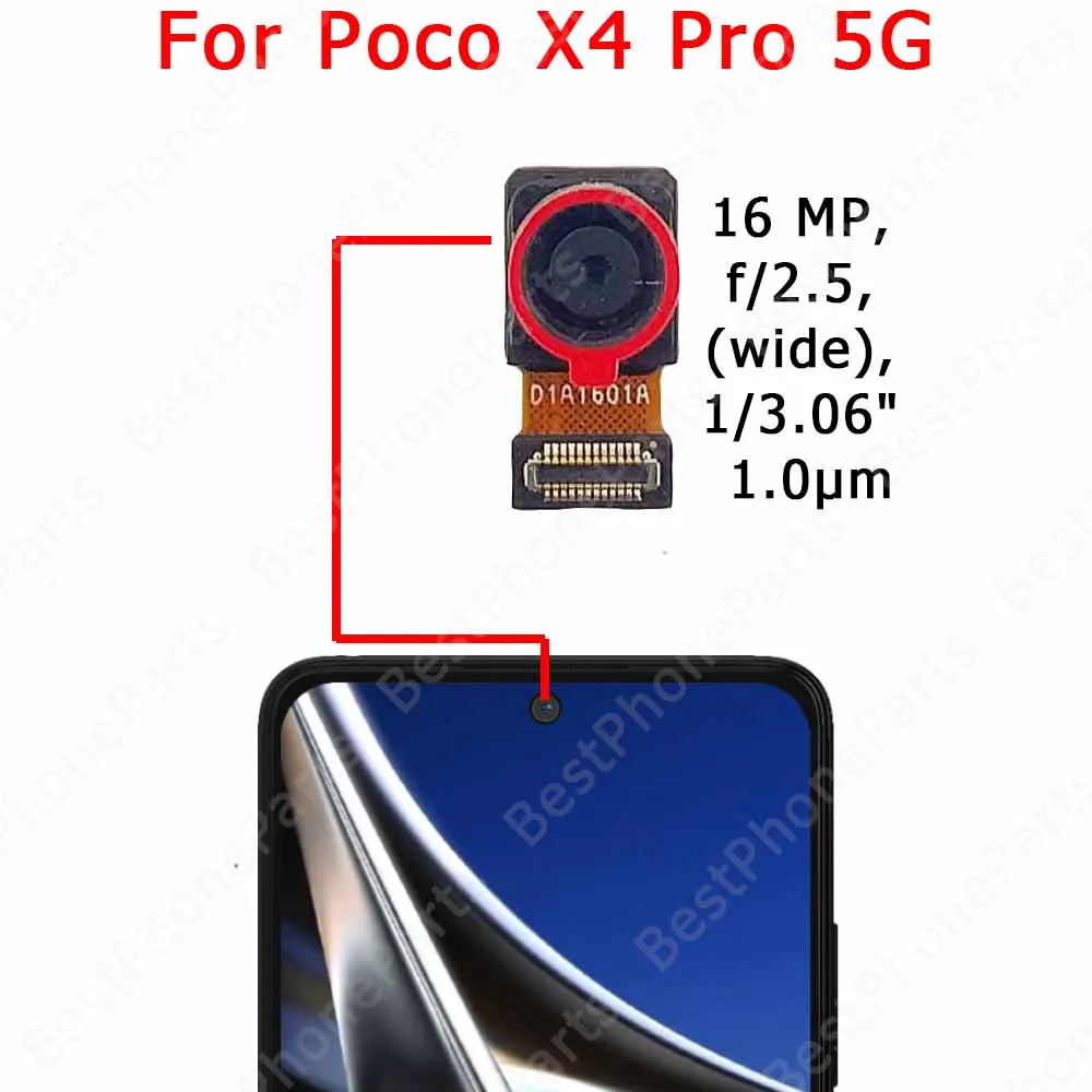 For Xiaomi Poco X3 NFC X4 GT X5 Pro 5G Frontal Selfie Camera Module Front Camera Mobile Phone Flex Cable