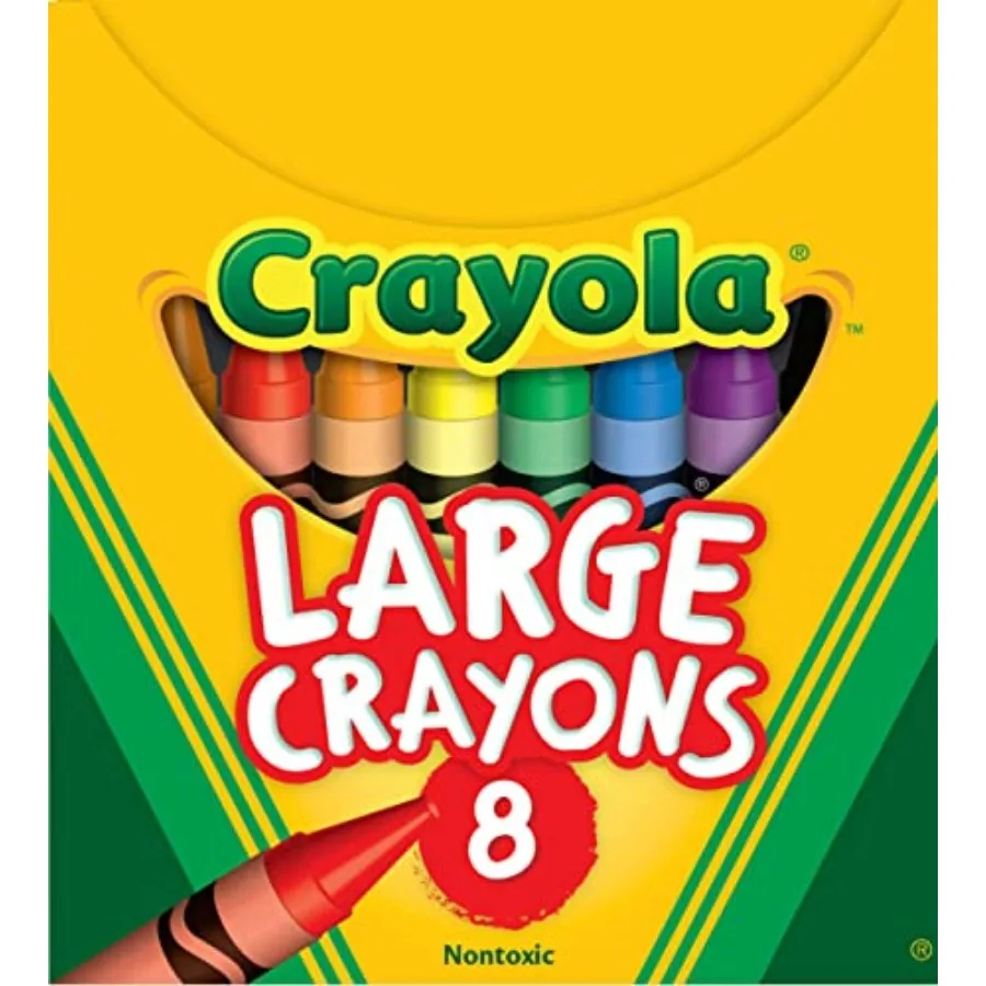 

Large Crayons - Assorted 8 Count,Giant Crayons for and Toddlers, Ages 2+