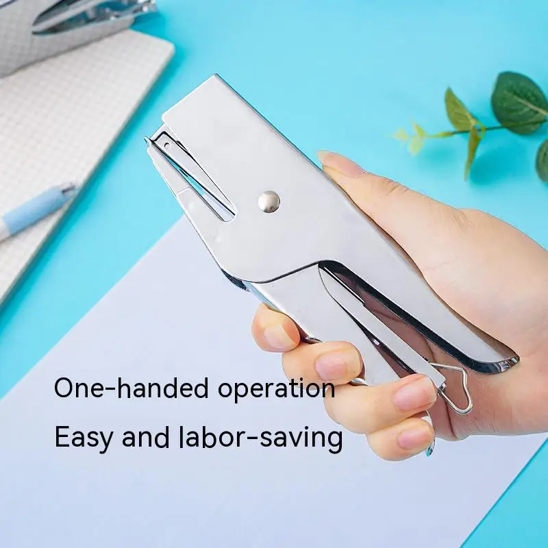 CHEN LIN 1 Set Metal Handheld Stapler Book Stapleless Large Stapler Paper Stapling Stapler Free Staple Needleless Stapler