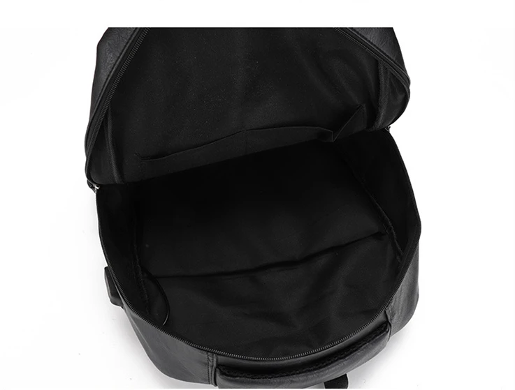 Hohe Qualität USB Lade Rucksack Männer PU Leder Rucksack Große Laptop Rucksäcke Männlichen Mochilas Schul Für Jugendliche Jungen – Detail 11