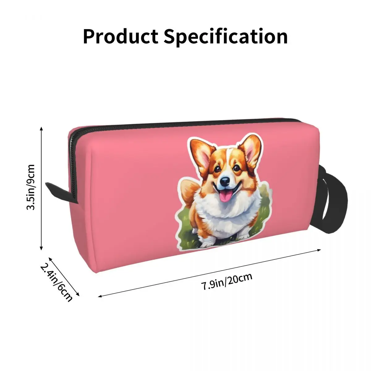 Corgi Watercolor Makeup Bag Cosmetic Organizer Storage Dopp Kit for Women Beauty Travel Pencil Case