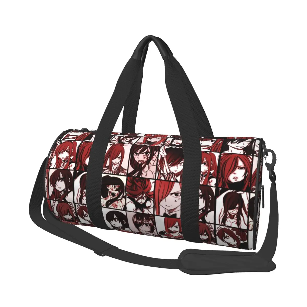 Gym Bag Red Haired Anime Girl Sports Bag with Shoes Manga Fashion Men Outdoor Custom Handbag Funny Travel Training Fitness Bag