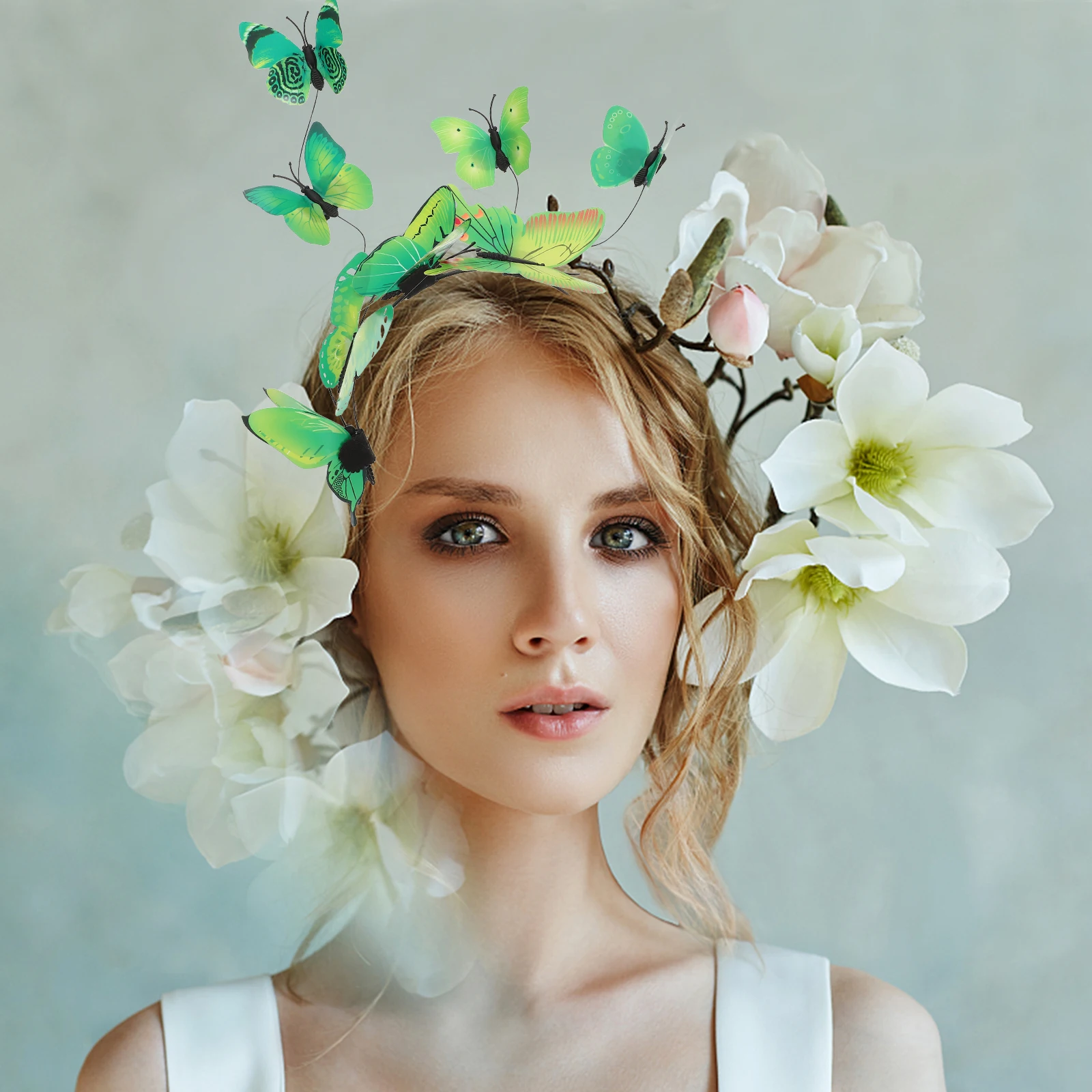 

Butterfly Headband Green Plastic Women Accessories Elegant Hair Hoop Photo Prop Wedding Birthday Banquet Hat
