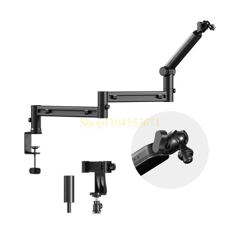 Best Seller 3 Section Boom Arm Microphone Stand With Cable Management For Studio Recording Podcasting And Live Streaming