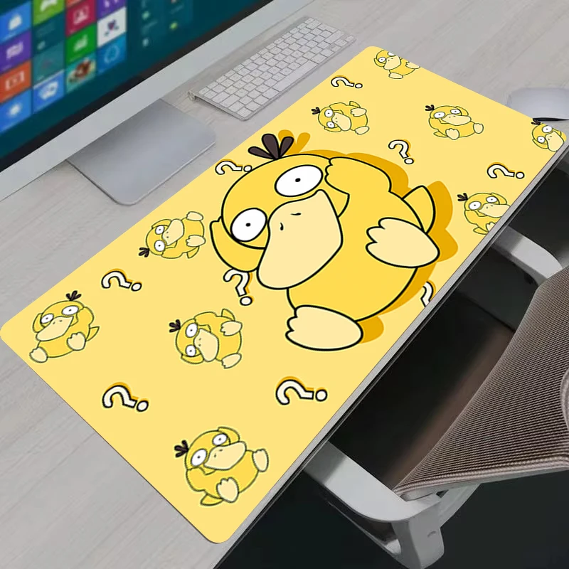 Mousepad Anime P-Pokemon Psyduck XXL Large Gaming Mouse Pad Non-Slip Rubber Desk Mat Laptop PC Accessories Gamer Keyboard Pad