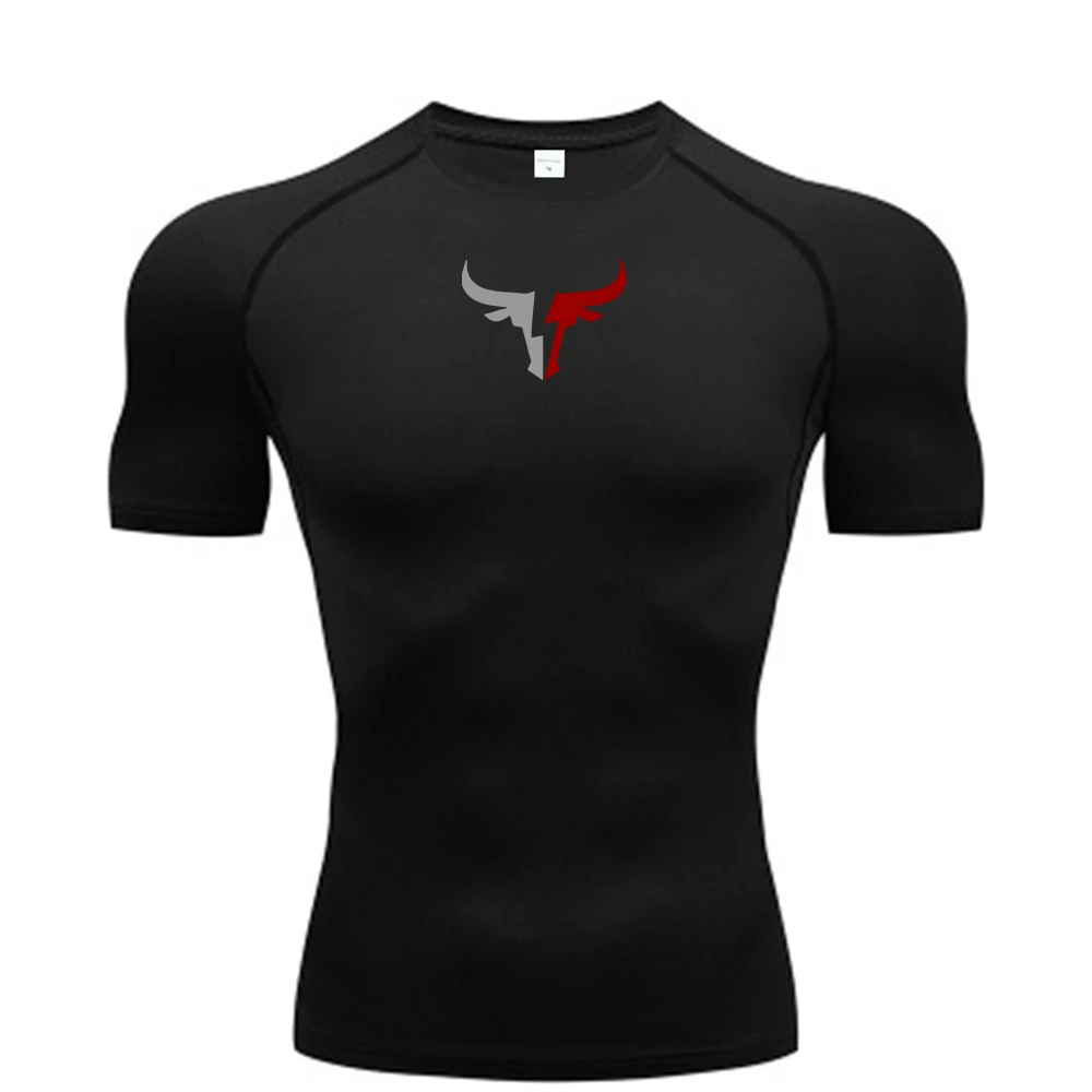 Men's   compression T-shirt, summer sportswear, running T-shirt, elastic quick-drying sportswear top, gym sweatshirt