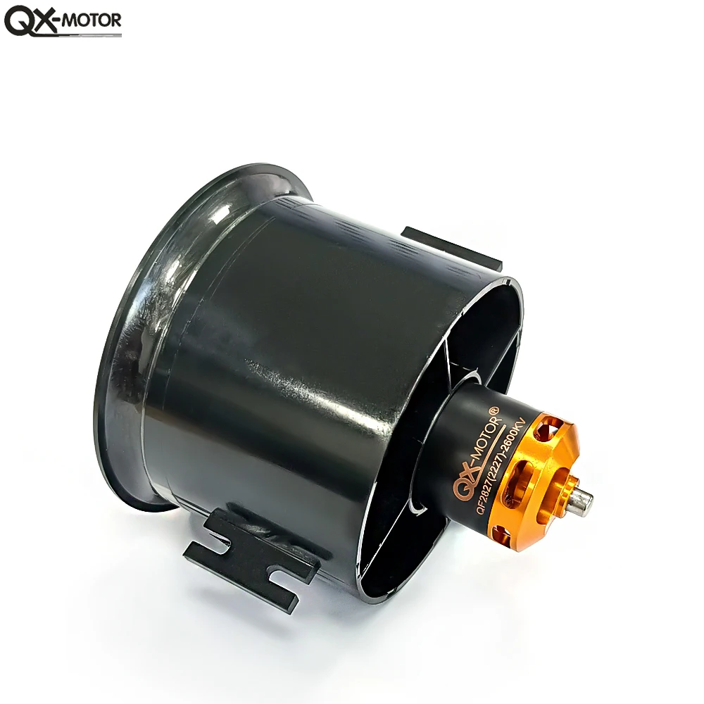 QX-MOTOR 70mm 12 łopatek wentylator kanałowy EDF z QF2827 2600kv/1800kv bezszczotkowy silnik używa 4s/6s do FMS RC zdalnie sterowany samolot