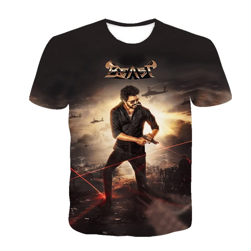 Joseph Vijay Chandrasekhar T-shirt patterned 3D printed Indian actors summer short-sleeved tops for both men and women tee