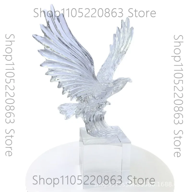 New Grand Exhibition Crystal Eagle Crafts Office Home Furnishing Ornament Flying Eagle Eagle Carving Gift Crystal Ball