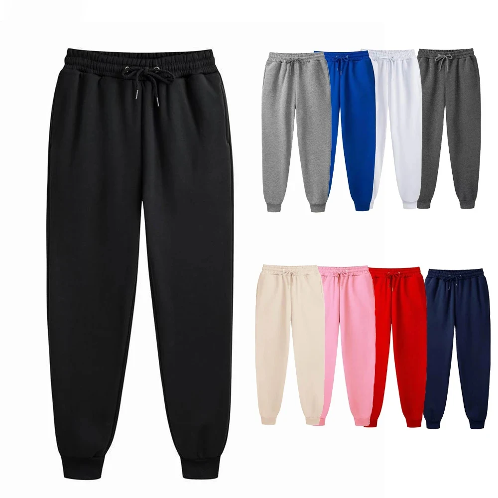 Men Women Sweatpants Spring Autumn Fleece Pants Sport Long Pants Casual Drawstring Pockets Trousers Oversize Sweatpants Couple