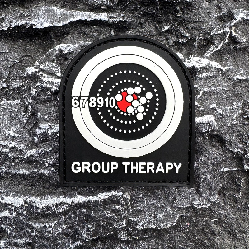 Gruppentherapie-PVC-Aufnäher mit Leuchteffekt, Klettverschluss auf der Rückseite, geeignet für Taschen, Rucksäcke, Westen und Kleidungsdekoration