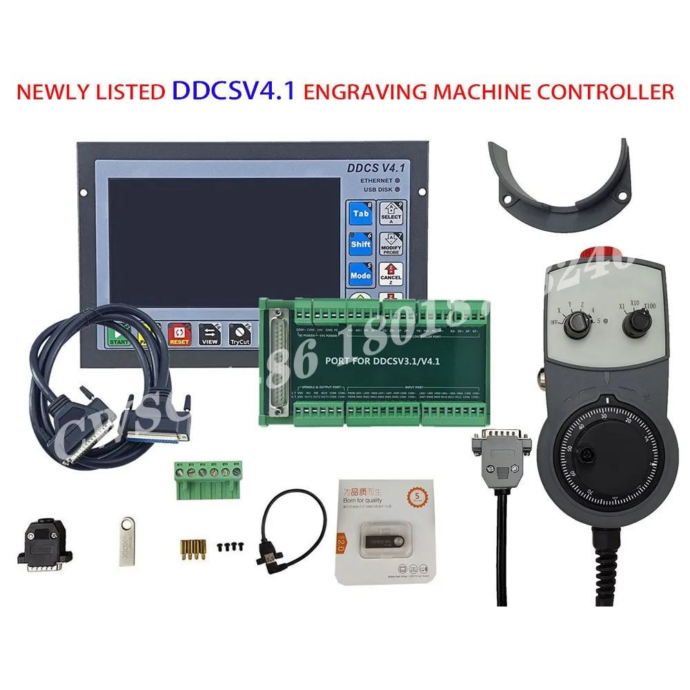 New 4axis offline motion controller DDCSV4.1 engraving and milling machine control system emergency stop electronic handwheelMPG