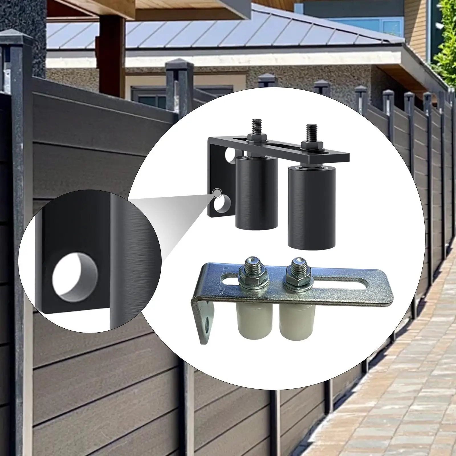 

Нейлоновые ролики для раздвижных ворот, прочные направляющие опоры с кронштейном, комплектующие для раздвижных дверей и ограждений для дома и двора