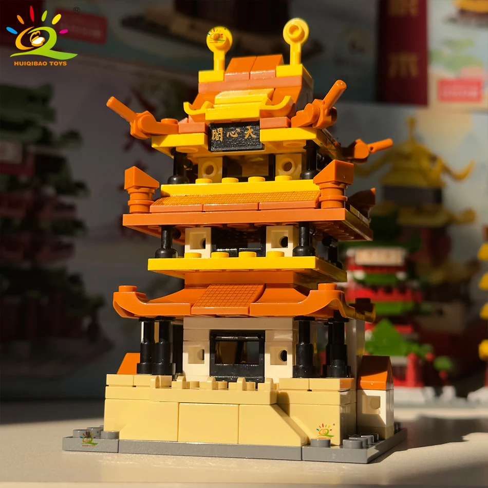 HUIQIBAO-Mini blocs de construction Moc City Street View, rue commerciale de bricolage, café, jouets de puzzle, ornements pour la maison, décoration