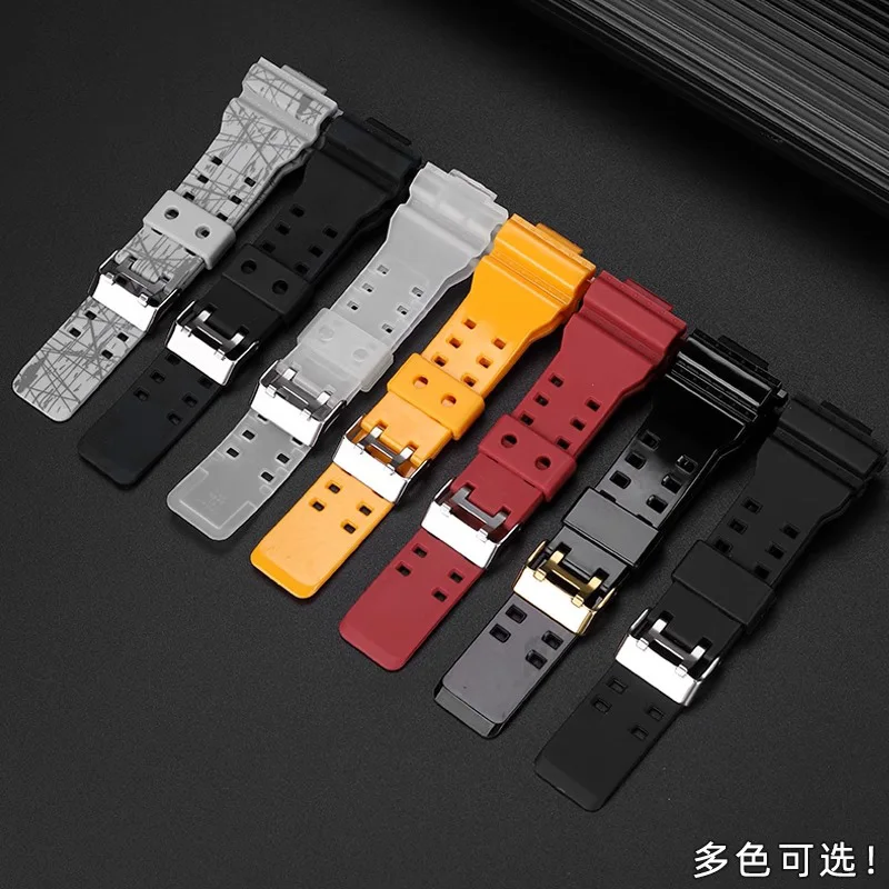 Cinturino in silicone da 16 mm per Casio G-Shock GA-110 GA-100 GA-120 ga700 400 serie Gomma tinta unita Impermeabile Catena per orologi da uomo