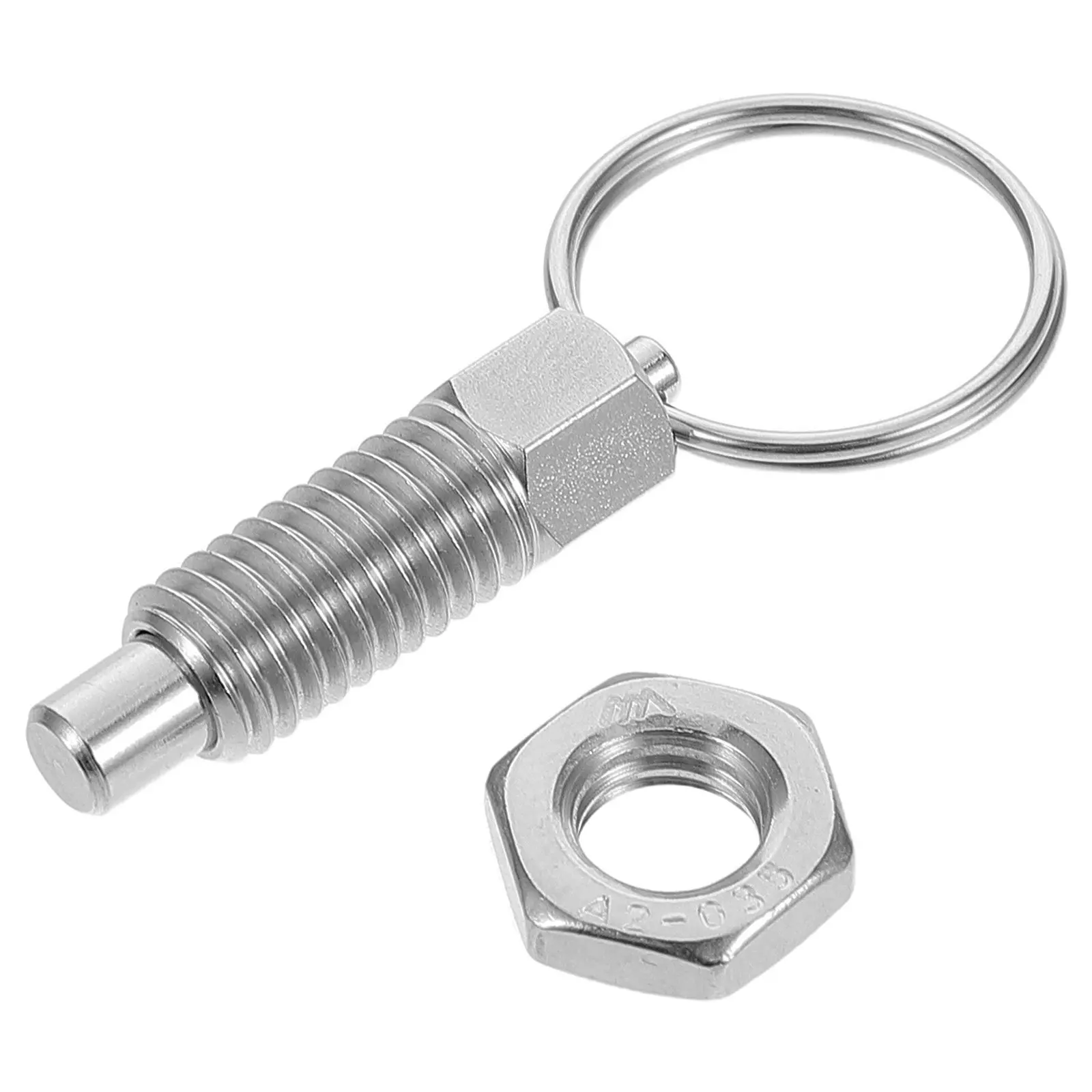 M8 Stainless Steel Indexing Plunger with Pull Ring Spring Loaded Threaded Locking Pin for Treadmill Bike Rowing Machine