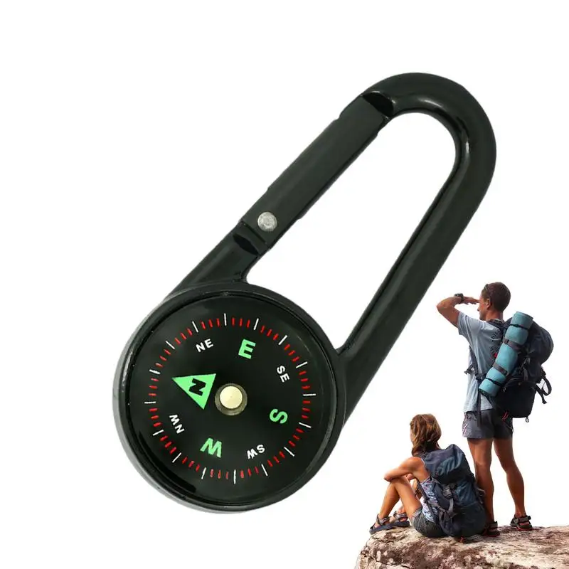 Outdoor Small Compass Keychain Clip On Keychain Compass Function Survival Tool For Field Practice Mountaineering Hiking