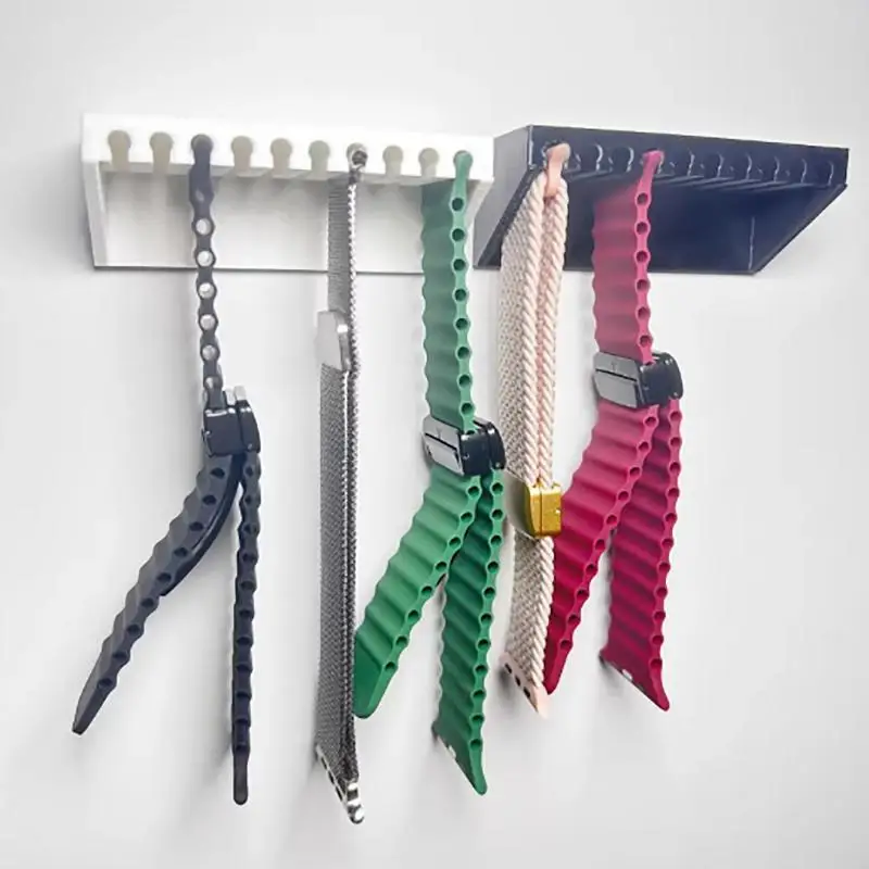【IIOO】5/10 Slots Watchband Organizer Holder For Watch Strap Stand Wall Mount Smartwatch Strap Accessory Storage Shelf