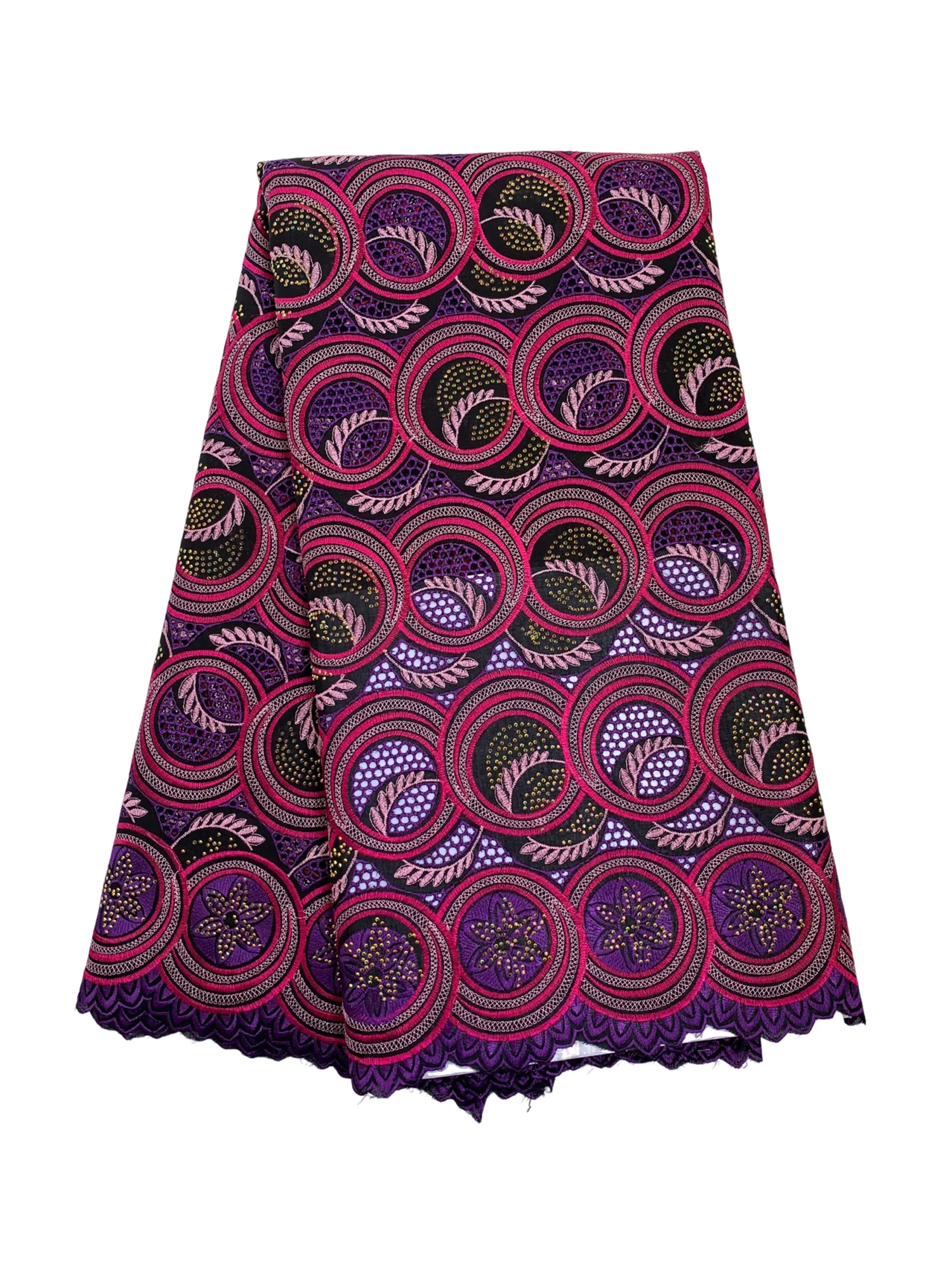 

Luxury African Perforated Cotton Lace Fabric 2025 High Quality Embroidery Swiss Voile Lace In Switzerland Stones For Women Dress