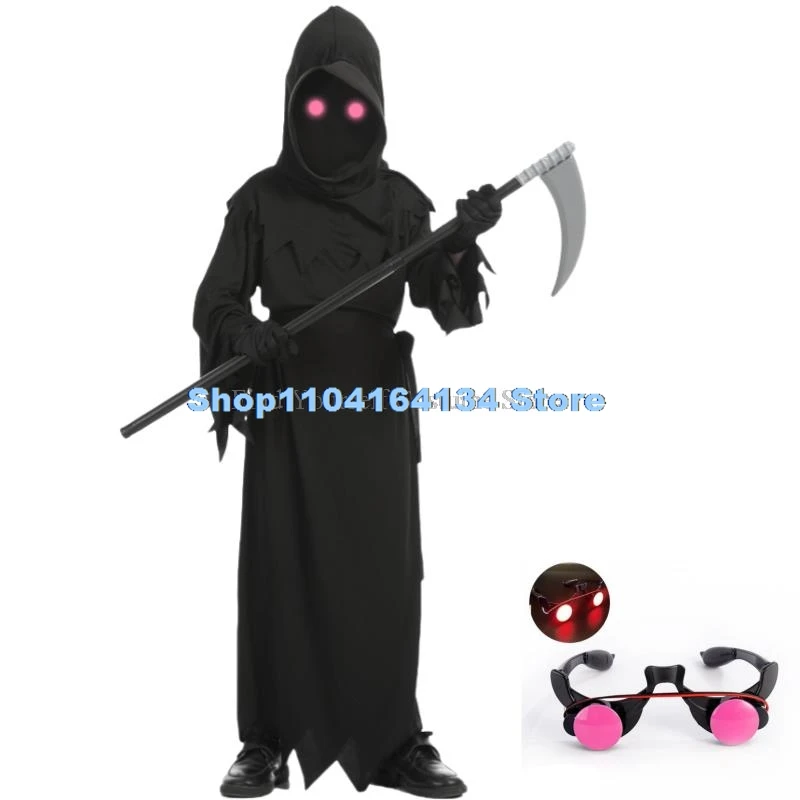 Halloween Children and Adult Dress Up Black Color Scream Costume Dance Party Performance Horror Scary Cosplay Costumes Glasses