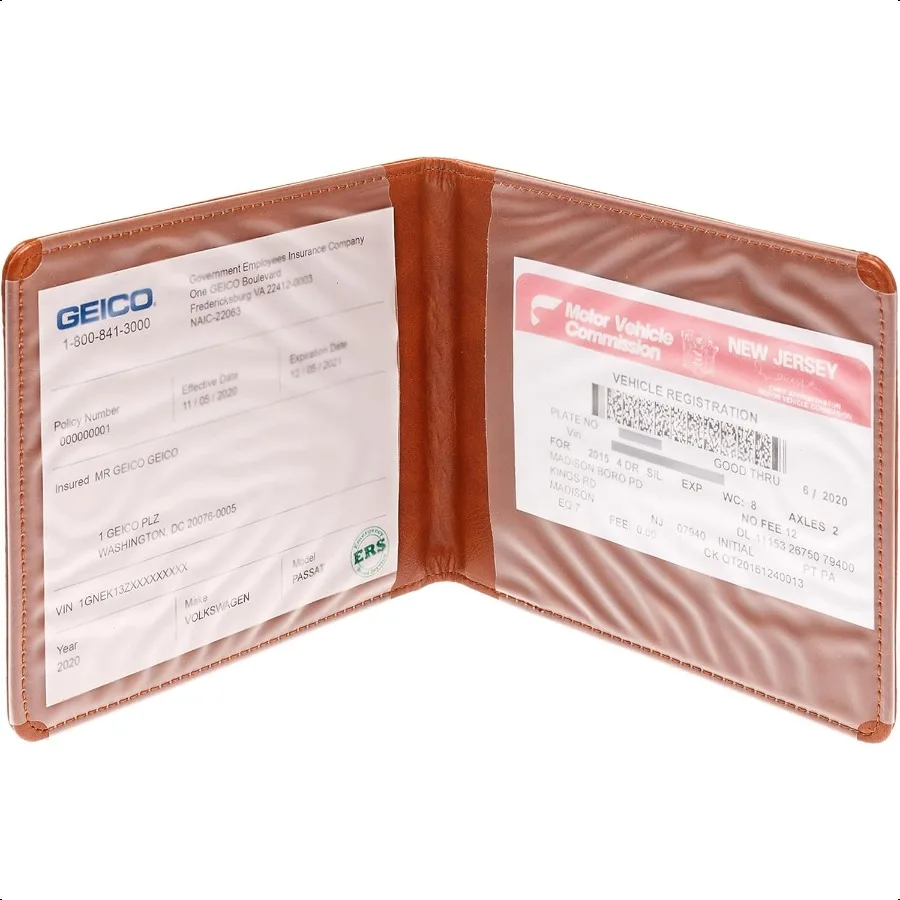 Porta documenti per auto con registrazione e assicurazione con chiusura magnetica Porta documenti per auto Portaoggetti per portaoggetti per veicoli Portafoglio per auto Mot