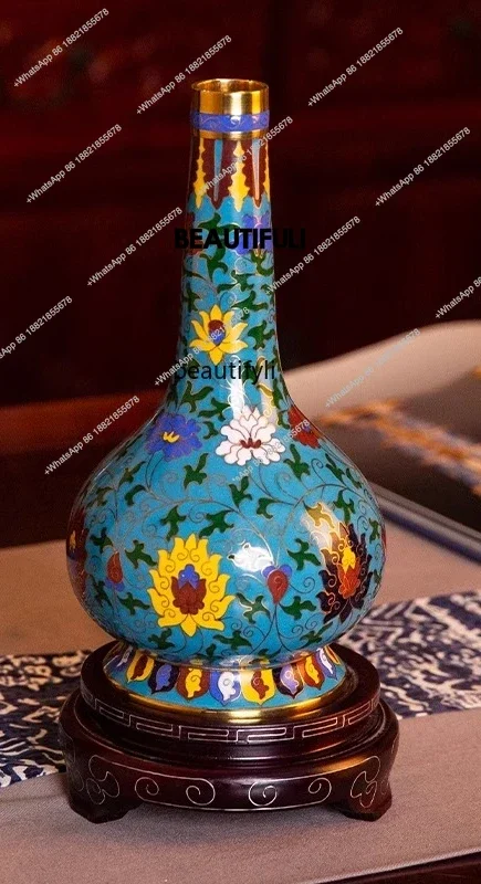 ss8350 Diameter bottle Cloisonne vase Copper ornament Enamel Lucky Holiday Gifts Business Gifts