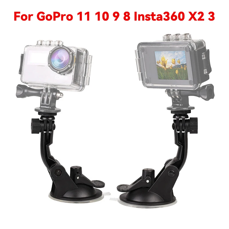 Mini Action Camera Suction Cup Camera Mount For GoPro Hero 13 12 11 10 9 8 DJIInsta360 X4 X3 Mount Window Glass Sucker Accessory