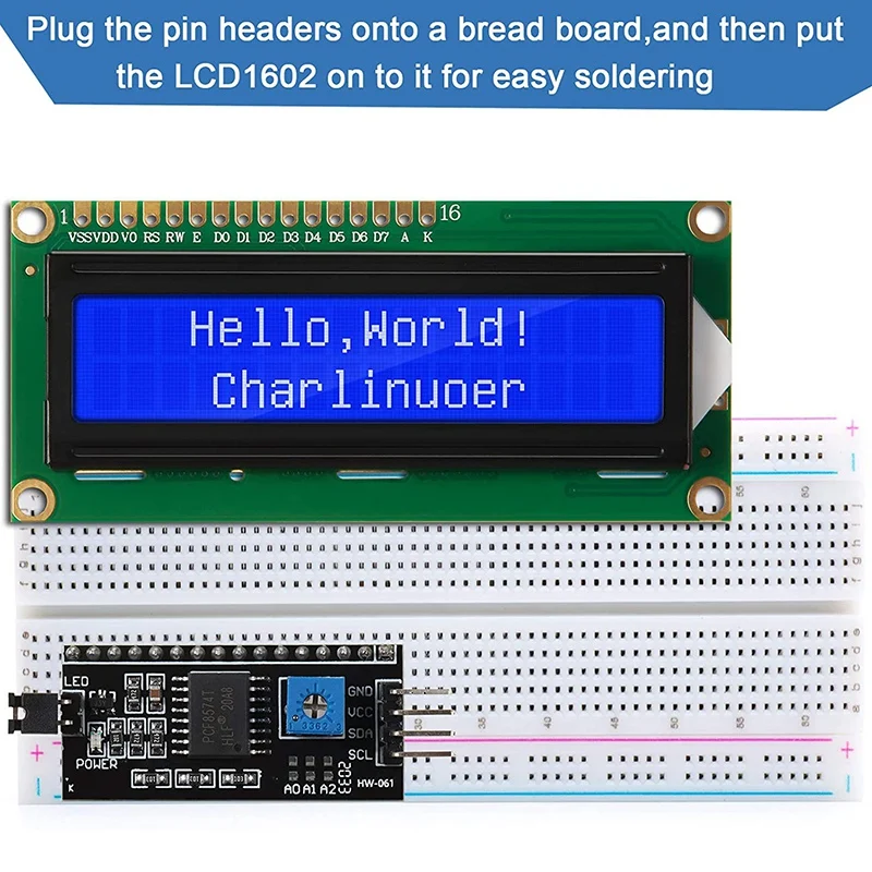 16 Stuks 5V 2004 1602 Lcd-Module Display Blauwe Achtergrondverlichting En Iic I2c Seriële Interface Adapter Voor Arduino R3 Mega2560