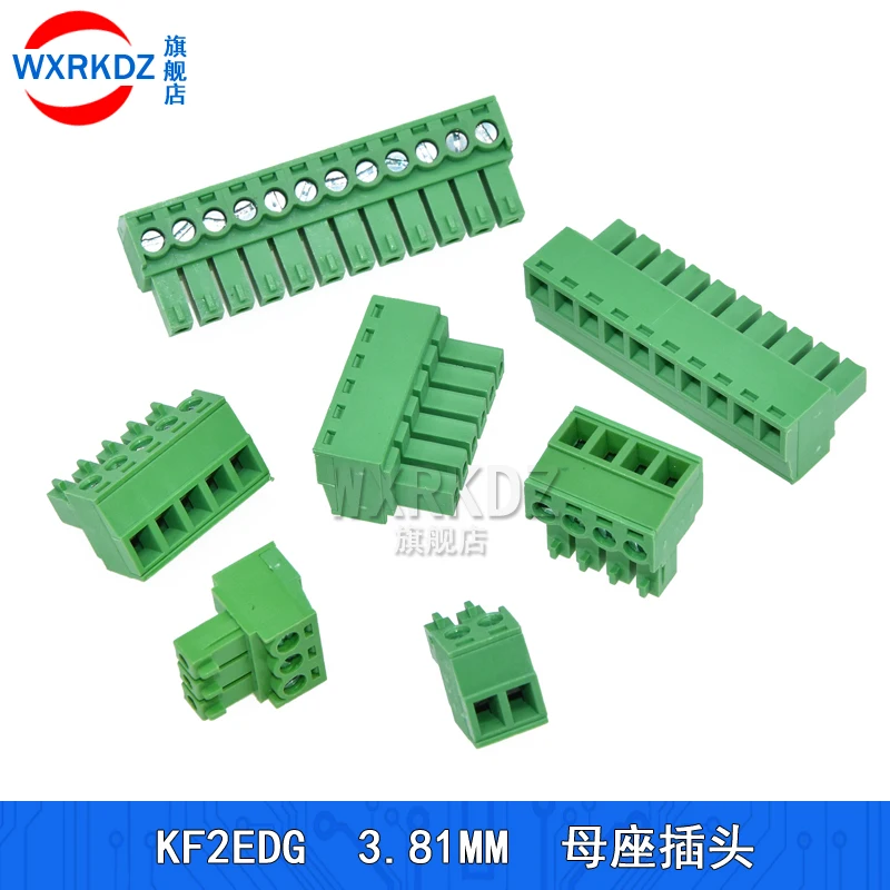 5Pair KF2EDG 2-16Pin PCB Screw Wire Terminal Block 3.81mm Pitch Male Plug Female Socket Straight Pin PCB Connectors 2/3/4/5/6PIN