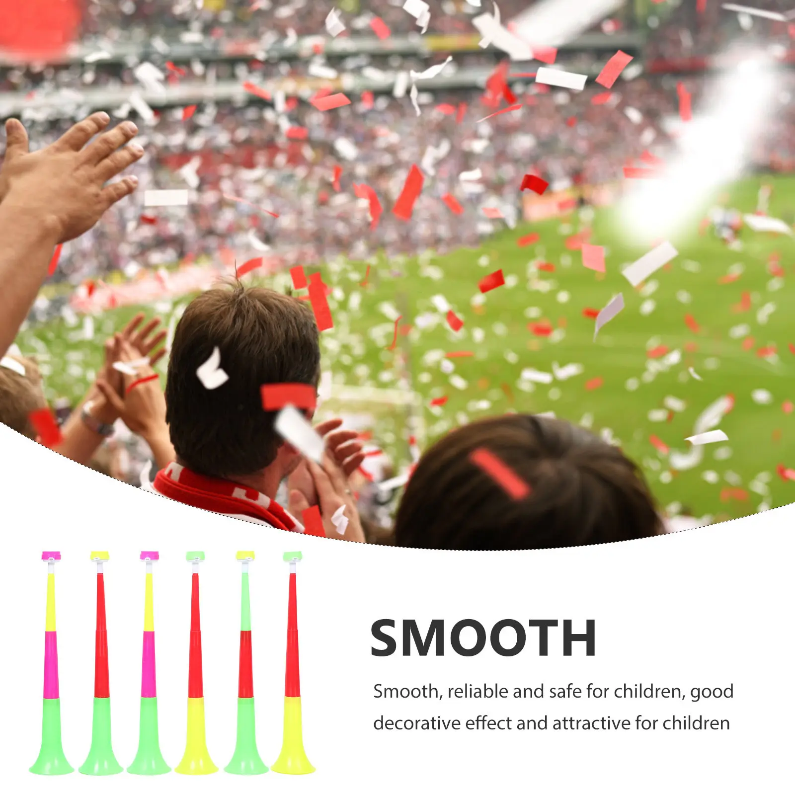 

6Pcs Telescopic Horn Stadium Noise Makers Extendable Football Cheer Props Soccer Party Trumpets Game Accessories