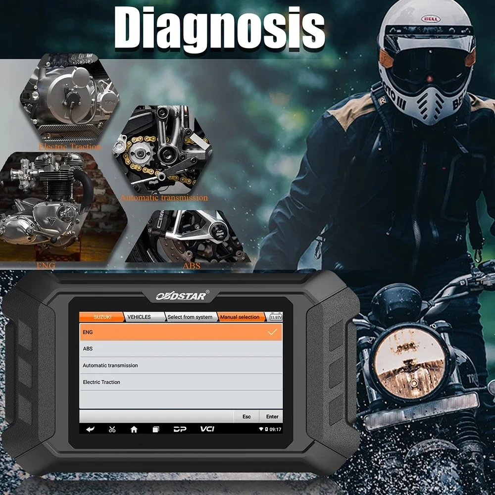 OBDSTAR MS50 Motorcycle Diagnostic Tool Supports Code Reading For H-onda/Ya-maha/P-GO/S-uzuki Standard version PK MS80